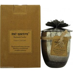 Bali Mantra Hibiscus Glass Silver Candle 500g - Peach Grapefruit