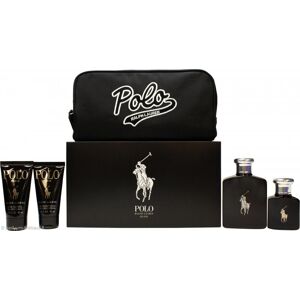 Ralph Lauren Polo Black Gift Set 125ml EDT + 40ml EDT + 50ml A/Shave Gel + 50ml H/B Wash + Pouch