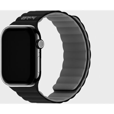 Holdit Watch Band Silicone Magnet Black/Gray 38/40/41/42 mm unisex Holdit Watch Band Silicone Magnet Black/Gray 38/40/41/42 mm unisex