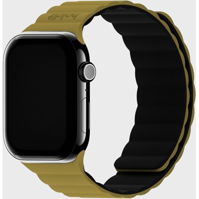 Holdit Watch Band Silicone Magnet Warm Olive/Black 42/44/45/46/49 mm unisex Holdit Watch Band Silicone Magnet Warm Olive/Black 42/44/45/46/49 mm unisex