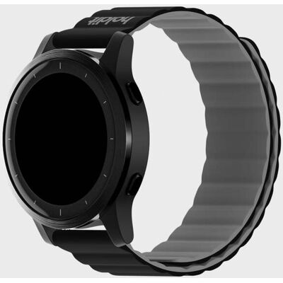 Holdit Watch Band Silicone Magnet Black/Gray 20mm unisex Holdit Watch Band Silicone Magnet Black/Gray 20mm unisex