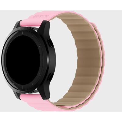Holdit Watch Band Silicone Magnet Pink/Beige 20mm unisex Holdit Watch Band Silicone Magnet Pink/Beige 20mm unisex