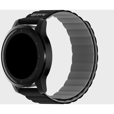 Holdit Watch Band Silicone Magnet Black/Gray 22mm unisex Holdit Watch Band Silicone Magnet Black/Gray 22mm unisex