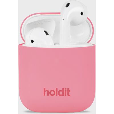 Holdit Silikonikotelo AirPods 1&2 Rouge Pink - Kuulokkeet Holdit Silikonikotelo AirPods 1&2 Rouge Pink - Kuulokkeet