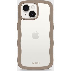 Holdit Phone Case Wavy Mocha Brown/Transparent iPhone 13 unisex