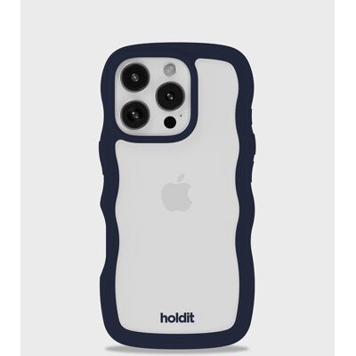 Holdit Phone Case Wavy Midnight Blue/Transparent iPhone 16 Pro unisex Holdit Phone Case Wavy Midnight Blue/Transparent iPhone 16 Pro unisex