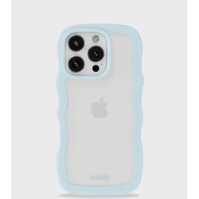 Holdit iPhone 16 Pro Max aaltoileva suojakuori - Mineraalinsininen / Läpinäkyvä - Puhelimen suojus Holdit iPhone 16 Pro Max aaltoileva suojakuori - Mineraalinsininen / Läpinäkyvä - Puhelimen suojus