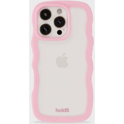 Holdit aaltomainen suojakuori iPhone 16 Pro Max - Pink / Läpinäkyvä Holdit aaltomainen suojakuori iPhone 16 Pro Max - Pink / Läpinäkyvä