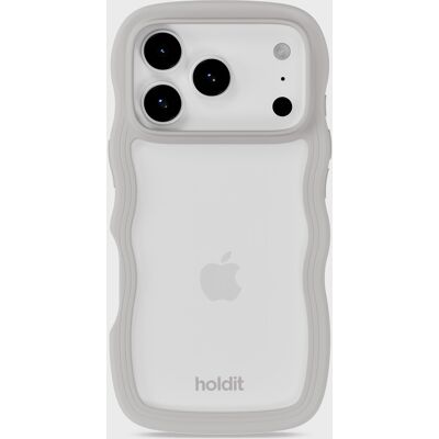 Holdit Phone Case Wavy Wool Gray/Transparent iPhone 17 Pro unisex Holdit Phone Case Wavy Wool Gray/Transparent iPhone 17 Pro unisex