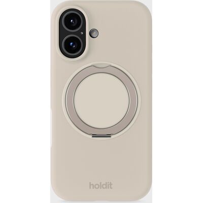 Holdit Silicone Stand Case Light Beige iPhone 16 unisex Holdit Silicone Stand Case Light Beige iPhone 16 unisex
