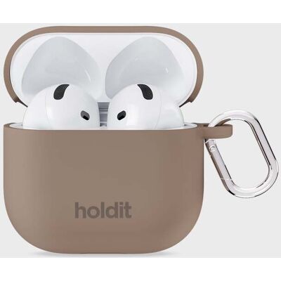 Holdit Silicone Case Solid Mocha Brown Airpods 4 unisex Holdit Silicone Case Solid Mocha Brown Airpods 4 unisex