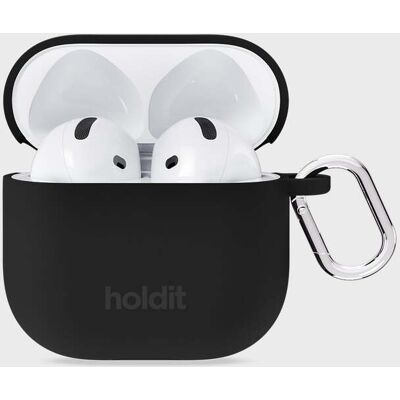 Holdit Silicone Case Solid Black Airpods 4 unisex Holdit Silicone Case Solid Black Airpods 4 unisex