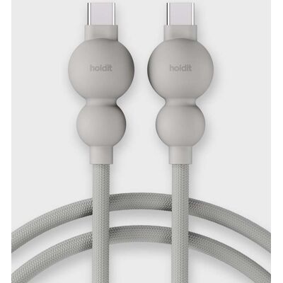 Holdit Charging Cable Wool Gray USB-C / USB-C, 1m unisex Holdit Charging Cable Wool Gray USB-C / USB-C, 1m unisex
