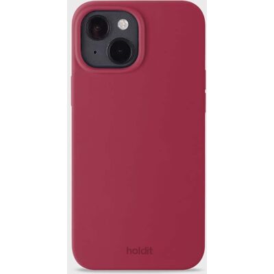 Holdit iPhone 15 Pehmeä kosketus silikonikuori - Punainen sametti - Puhelimen suojus Holdit iPhone 15 Pehmeä kosketus silikonikuori - Punainen sametti - Puhelimen suojus