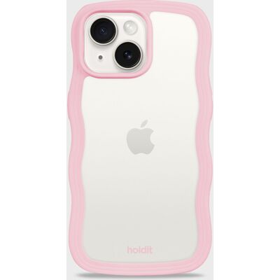 Holdit iPhone 15 Plus / 14 Plus Wavy Pink / Läpinäkyvä - Puhelinkotelo Holdit iPhone 15 Plus / 14 Plus Wavy Pink / Läpinäkyvä - Puhelinkotelo