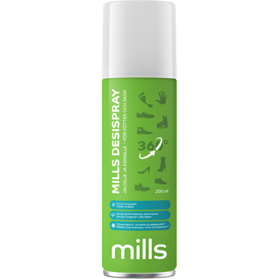 Mills Desispray jaloille ja kengille 200 ml Mills Desispray jaloille ja kengille 200 ml