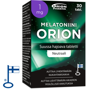 Melatoniini Orion 1 mg suussa hajoava 30 tabl Melatoniini Orion 1 mg suussa hajoava 30 tabl