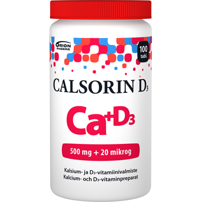 Calsorin 500mg + D3 20µg - Vitamiinit & Lisäravinte Calsorin 500mg + D3 20µg - Vitamiinit & Lisäravinte