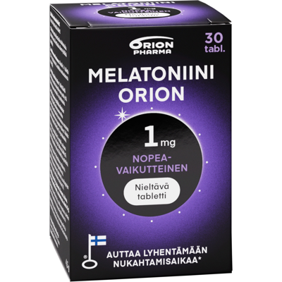 Melatoniini Orion 1 mg nieltävä 30 tabl Melatoniini Orion 1 mg nieltävä 30 tabl