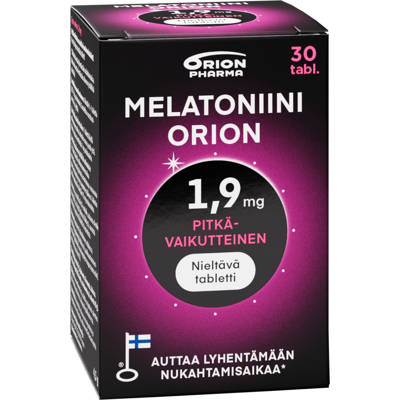 Melatoniini Orion 1,9 mg pitkävaikutteinen 30 tabl Melatoniini Orion 1,9 mg pitkävaikutteinen 30 tabl