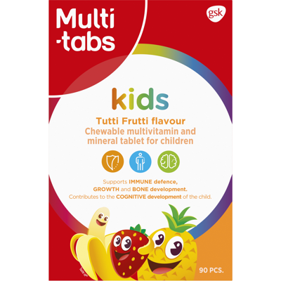 Multi-tabs Kids Tutti Frutti Pureskeltava Monivitamiini - Lasten ravintolisä Multi-tabs Kids Tutti Frutti Pureskeltava Monivitamiini - Lasten ravintolisä