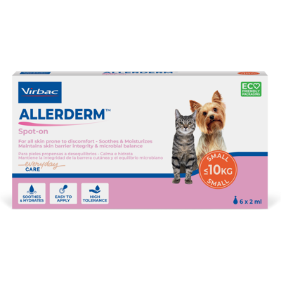 Virbac Allerderm Spot on - Ihon ja turkin hoito pienille kissoille ja koirille Virbac Allerderm Spot on - Ihon ja turkin hoito pienille kissoille ja koirille