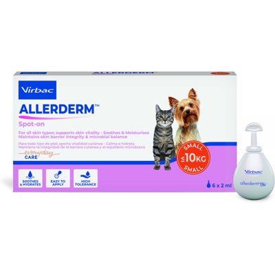 Virbac Allerderm Spot on - Ihon ja turkin hoito pienille kissoille ja koirille Virbac Allerderm Spot on - Ihon ja turkin hoito pienille kissoille ja koirille