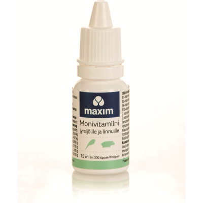 Maxim Monivitamiini linnuille ja jyrsijöille 15 ml Maxim Monivitamiini linnuille ja jyrsijöille 15 ml