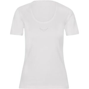 Trigema Unisex Damen T-Shirt mit Swarovski® Kristallen T-Shirt, Bianco (weiß 001), 10 Trigema Unisex Damen T-Shirt mit Swarovski® Kristallen T-Shirt, Bianco (weiß 001), 10