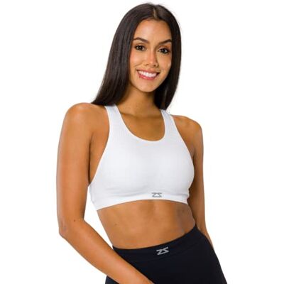 Zensah Women's Seamless Sports Bra-White, Medium/Large Zensah Women's Seamless Sports Bra-White, Medium/Large