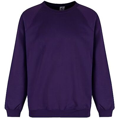 Trutex Unisex Crew Neck Sweatshirt, Purple, 9-10 Years (Manufacturer Size: 25-27" Chest) Trutex Unisex Crew Neck Sweatshirt, Purple, 9-10 Years (Manufacturer Size: 25-27" Chest)