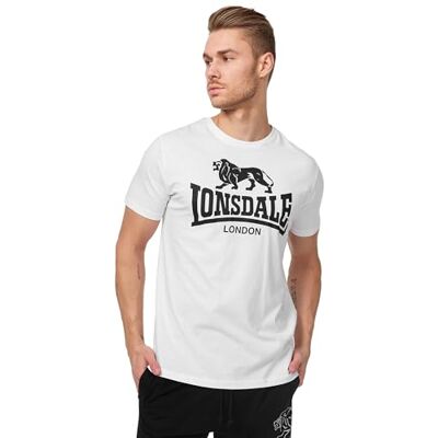 Lonsdale Men's Logo T-Shirt, White, Large (Manufacturer size: Large) Lonsdale Men's Logo T-Shirt, White, Large (Manufacturer size: Large)