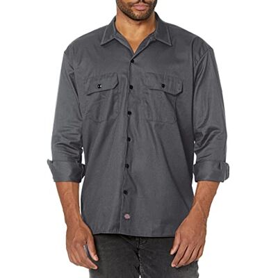 Dickies Men's Long Sleeve Work Regular Fit Casual Shirt, Charcoal Grey, XX-Large Dickies Men's Long Sleeve Work Regular Fit Casual Shirt, Charcoal Grey, XX-Large