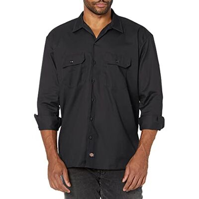 Dickies Men's Long Sleeve Work Regular Fit Casual Shirt, Black, Large Dickies Men's Long Sleeve Work Regular Fit Casual Shirt, Black, Large