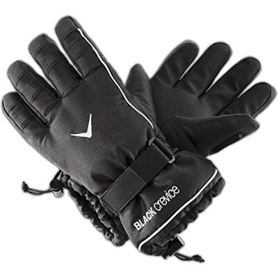 Black Crevice Crevice Adults'Ski Gloves Black Black black Size:X-Large Black Crevice Crevice Adults'Ski Gloves Black Black black Size:X-Large
