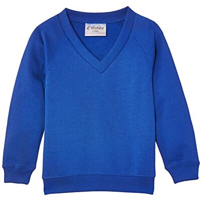 Trutex Unisex V-Neck Sweatshirt, Royal, 13 Years (Manufacturer Size: Small) Trutex Unisex V-Neck Sweatshirt, Royal, 13 Years (Manufacturer Size: Small)