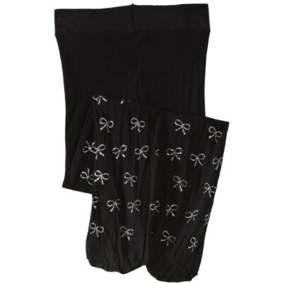 Country Kids Girls' Lurex Bow Tights, (Black), (Size:3-5 Years) Country Kids Girls' Lurex Bow Tights, (Black), (Size:3-5 Years)