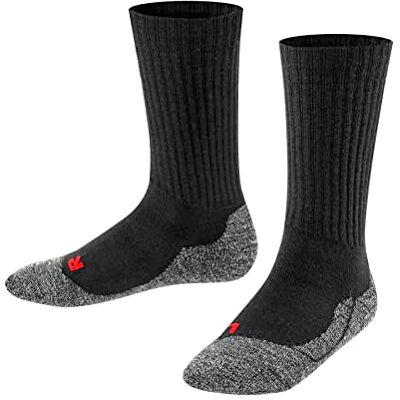 FALKE Socks Active Warm Wool Children's Socks Black Grey Many Other Colours Reinforced Children's Socks Without Pattern Breathable Thick Sweat Resistant for Active Children 1 Pair, Black (Black 3000), 35-38 FALKE Socks Active Warm Wool Children's Socks Black Grey Many Other Colours Reinforced Children's Socks Without Pattern Breathable Thick Sweat Resistant for Active Children 1 Pair, Black (Black 3000), 35-38
