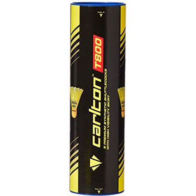 Dunlop Carlton T800 Unisex Shuttlecocks Yellow, 6 Pack Dunlop Carlton T800 Unisex Shuttlecocks Yellow, 6 Pack