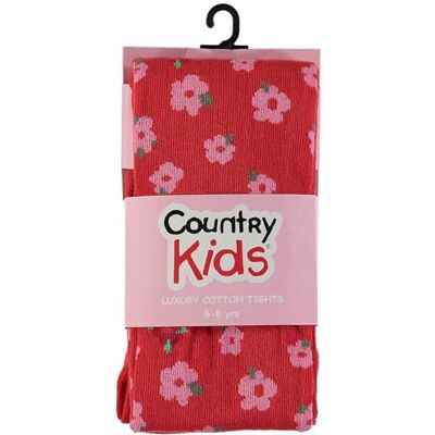 Country Kids Girl's Floral Print Tights, 3-5 Years (Manufacturer Size:3-5 years), Red (Red) Country Kids Girl's Floral Print Tights, 3-5 Years (Manufacturer Size:3-5 years), Red (Red)
