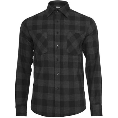 Urban Classics Men's Casual Checked Flannel Shirt with 2 Chest Pockets (Checked Flanell Shirt) Multicoloured (Blk/Cha), size: s Urban Classics Men's Casual Checked Flannel Shirt with 2 Chest Pockets (Checked Flanell Shirt) Multicoloured (Blk/Cha), size: s