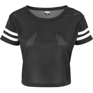Urban Classics Urban Classic Women's Ladies Mesh Short Tee T-Shirt, Multicolour (blk/wht), XS Urban Classics Urban Classic Women's Ladies Mesh Short Tee T-Shirt, Multicolour (blk/wht), XS