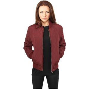 Urban Classics Women’s Jacket, Diamond Quilt Nylon Jacket (Ladies Diamond Quilt Nylon Jacket) Red (burgundy 606) Plain, size: XS Urban Classics Women’s Jacket, Diamond Quilt Nylon Jacket (Ladies Diamond Quilt Nylon Jacket) Red (burgundy 606) Plain, size: XS
