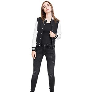 Urban Classics Women's Sweat Jacket (Ladies 2-tone College Sweatjacket) Multicoloured (blk/wht), size: xl Urban Classics Women's Sweat Jacket (Ladies 2-tone College Sweatjacket) Multicoloured (blk/wht), size: xl