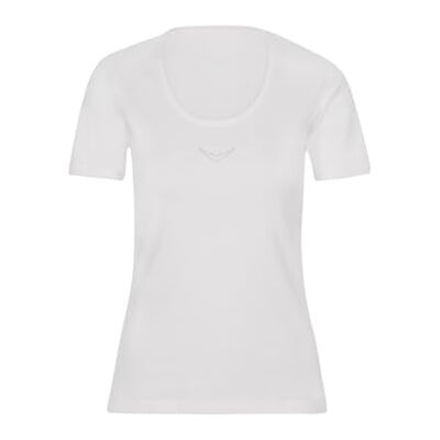 Trigema Unisex Damen T-Shirt mit Swarovski® Kristallen T-Shirt White UK XL Trigema Unisex Damen T-Shirt mit Swarovski® Kristallen T-Shirt White UK XL
