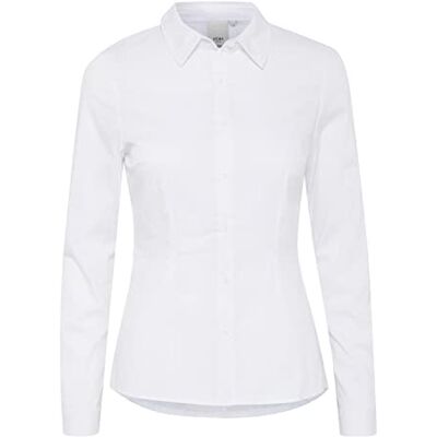 ICHI 102533,Women's Regular Fit Long Sleeve Blouse, White (White 10100), 8 UK (36 EU) ICHI 102533,Women's Regular Fit Long Sleeve Blouse, White (White 10100), 8 UK (36 EU)