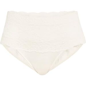 Calida Damen Slip Sensual Secrets, alabaster crème aus Polyamid und Elastan, hochgeschnitten mit transparenten Spitzenbund, Größe: 44/46 Calida Damen Slip Sensual Secrets, alabaster crème aus Polyamid und Elastan, hochgeschnitten mit transparenten Spitzenbund, Größe: 44/46