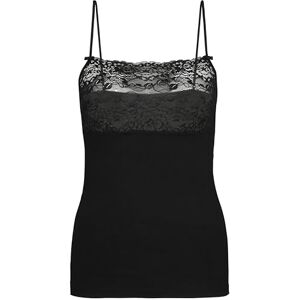 Calida Damen Unterhemd Sensual Secrets, schwarz Dekolleté Spaghetti-Top aus Baumwolle, Viskose und Elastan, mit individuell verstellbaren Trägern, Größe: 40/42 Calida Damen Unterhemd Sensual Secrets, schwarz Dekolleté Spaghetti-Top aus Baumwolle, Viskose und Elastan, mit individuell verstellbaren Trägern, Größe: 40/42