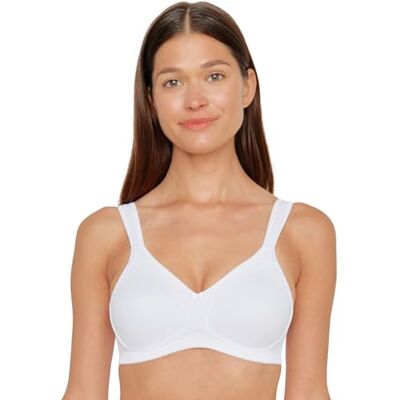 Susa Ladies’ Underwire-free bra, 7077 (7081 Bh) White (003) Plain, size: 75C Susa Ladies’ Underwire-free bra, 7077 (7081 Bh) White (003) Plain, size: 75C