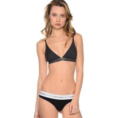 Calvin Ladies’ Underwear Modern Cotton Thong (Modern Cotton Thong) Black (Black 001) Plain, size: l Calvin Ladies’ Underwear Modern Cotton Thong (Modern Cotton Thong) Black (Black 001) Plain, size: l